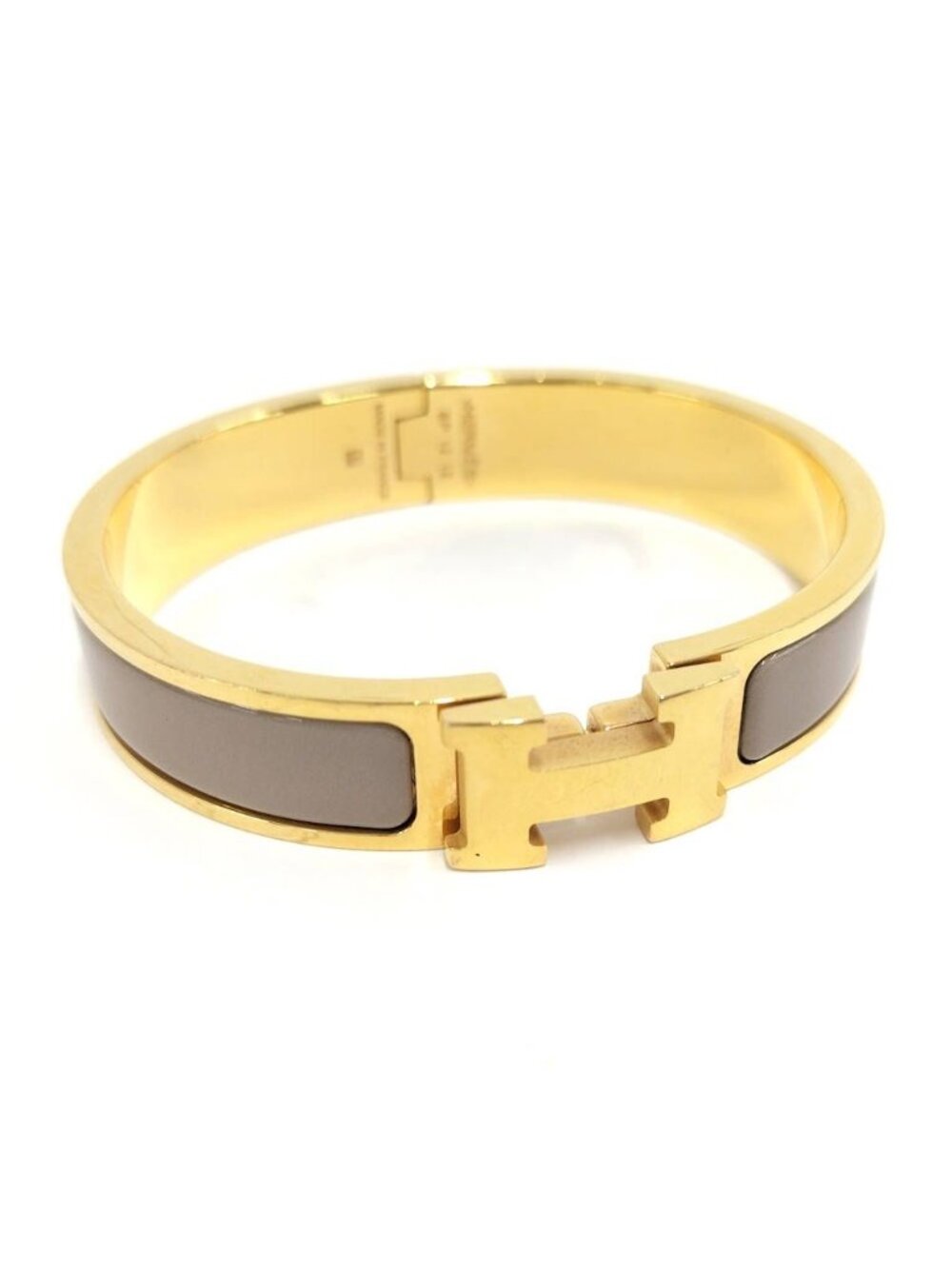 Hermes Clic Clac Bracelet Plated Gold Gray